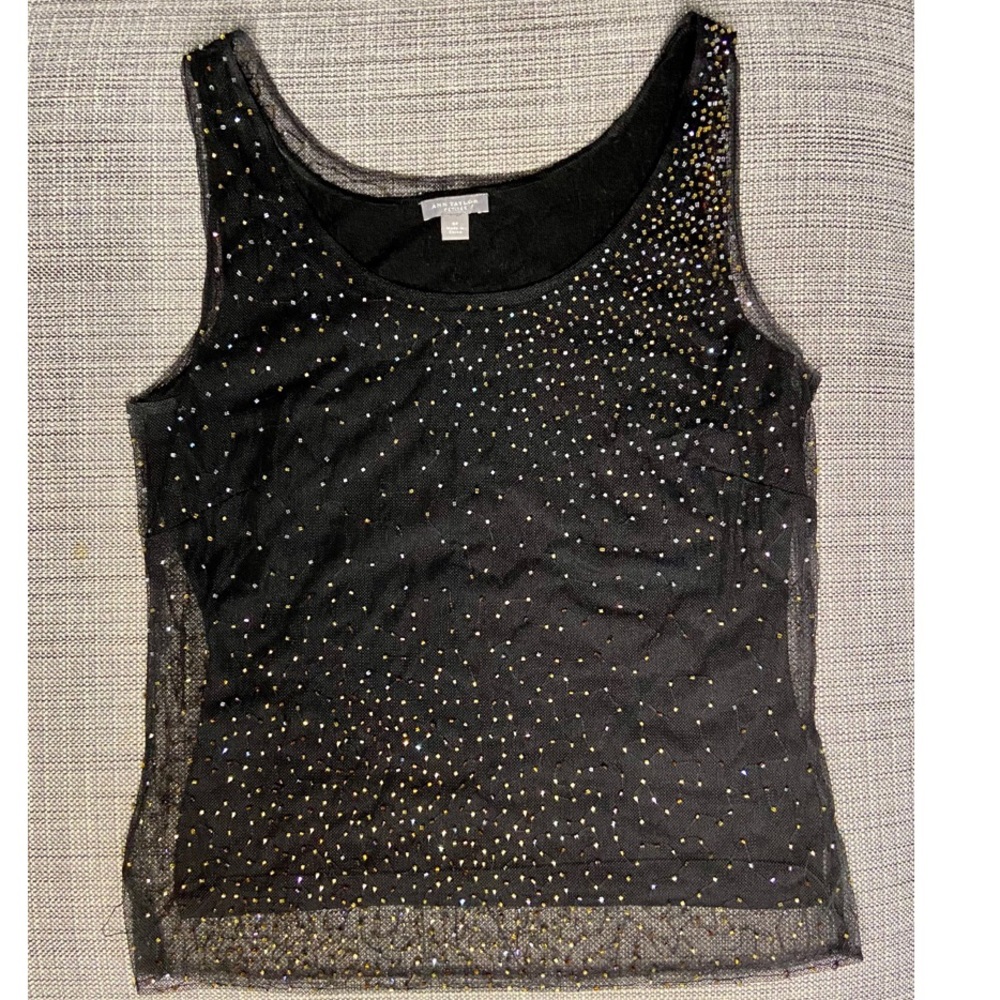 Ann Taylor Beaded Layered Top